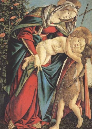 Sandro Botticelli Madonna and child with the Young St John or Madonna of the Rose Garden Sweden oil painting art